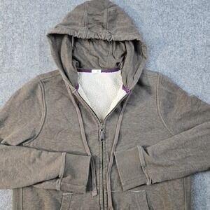 J Crew Hoodie Womens Medium Brown Full Zip Sherpa‎ Lined Heavyweight Cozy